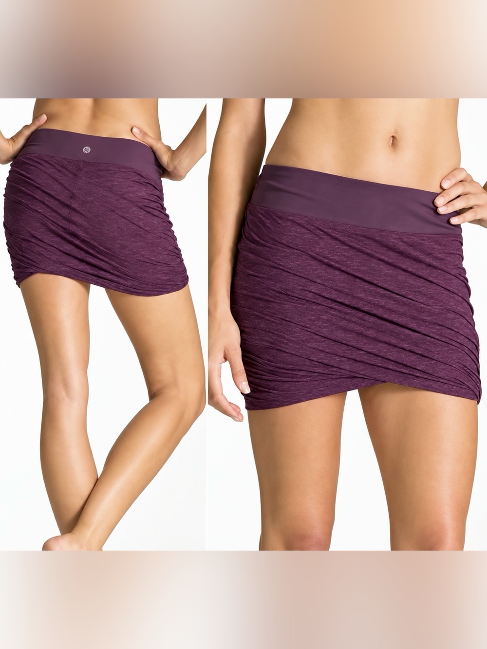 Athleta Twist It Mini Skirt Purple Ruched Stretch Activewear Y2K S